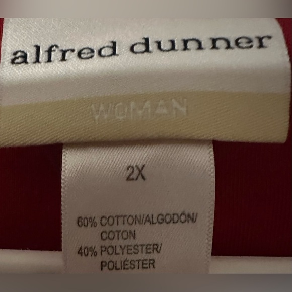 ALFRED DUNNER size 2X, crimson red with a black embroidered design blouse. - Picture 8 of 8